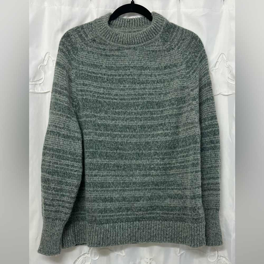 Steven Alan Alpaca Mohair Crewneck Sweater Green Marl –Size Small